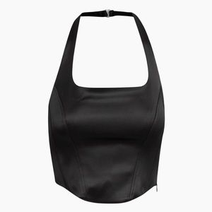 Aritzia Wilfred Satin Halter Bustier Top